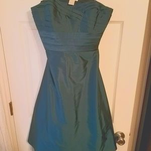 Teal strapless dress